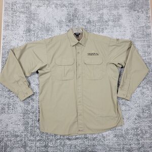 Blackhawk Tactical Button Shirt Men's Large Biege Rip Stop Federal Ammunition